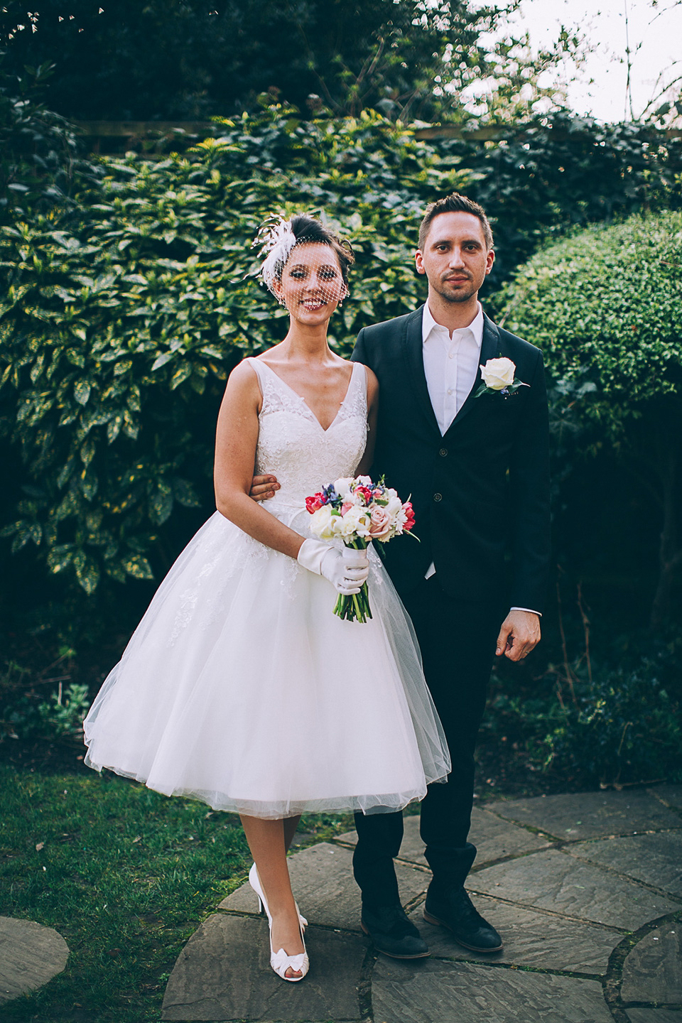 Friendship inspired wedding day // 50's style lace wedding dress // London wedding // Samuel Docker Photography