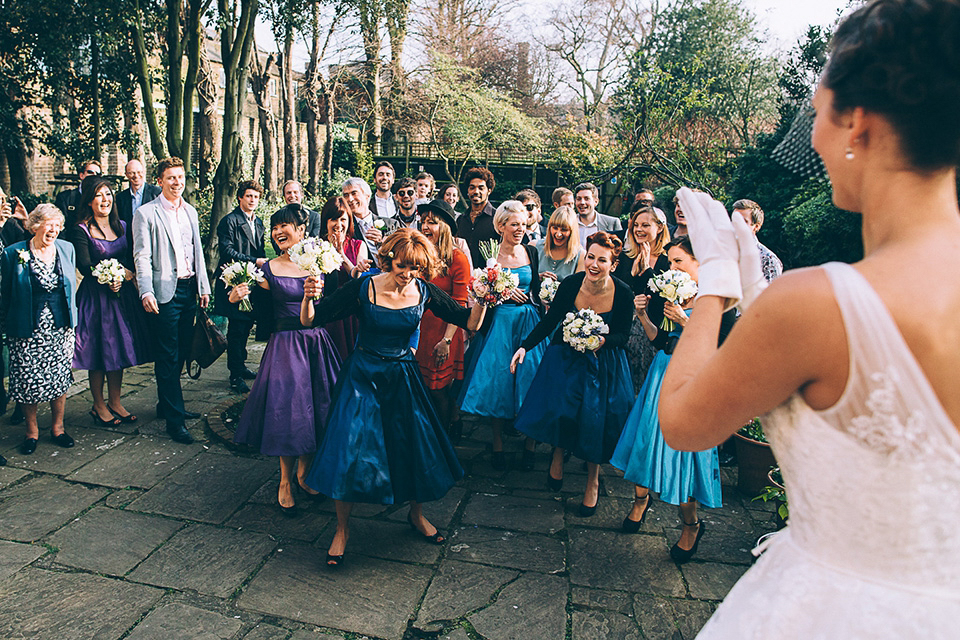 Friendship inspired wedding day // 50's style lace wedding dress // London wedding // Samuel Docker Photography