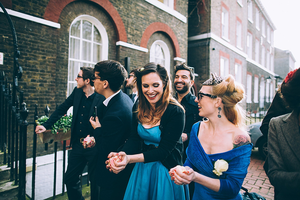 Friendship inspired wedding day // 50's style lace wedding dress // London wedding // Samuel Docker Photography