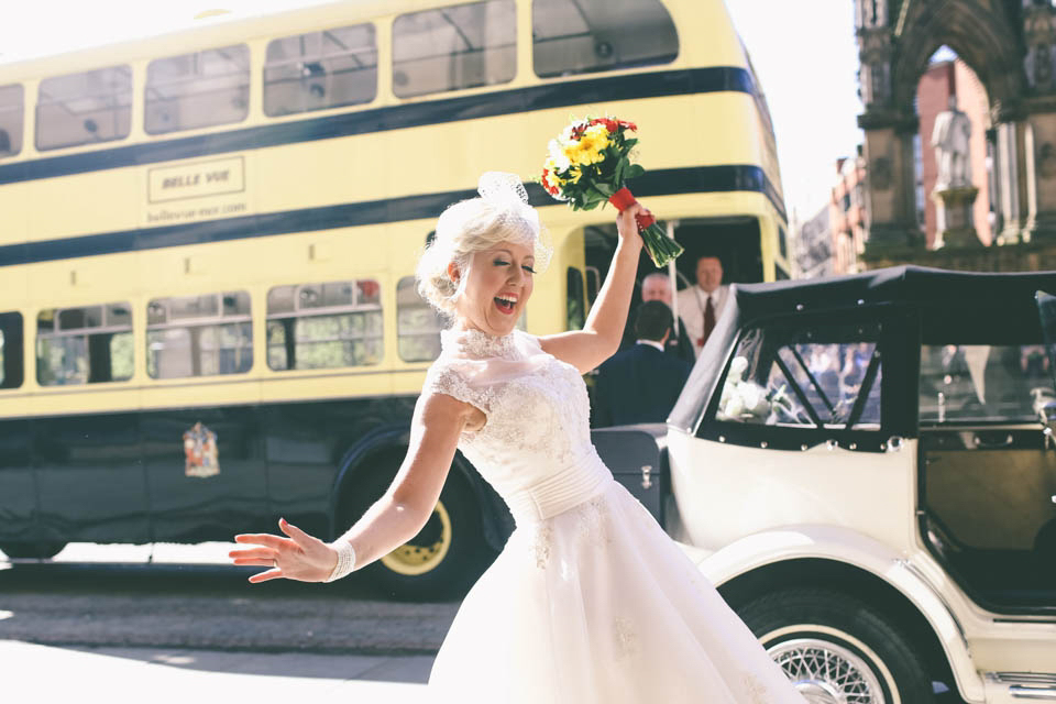 Yellow and red quirky retro Manchester wedding // Photography by Emma Boileau