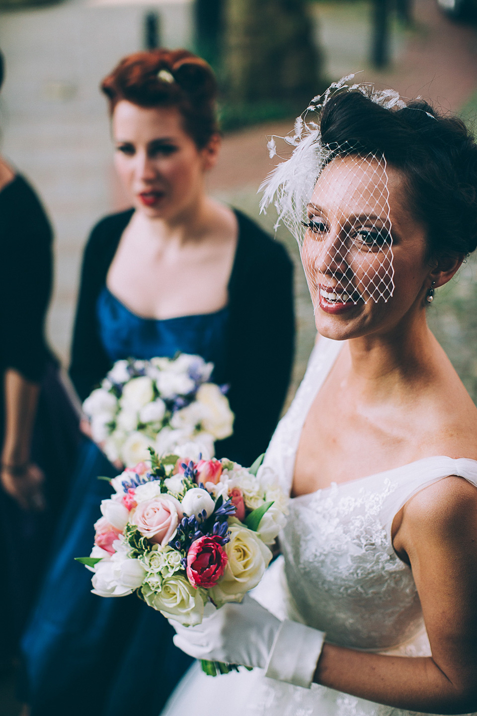 Friendship inspired wedding day // 50's style lace wedding dress // London wedding // Samuel Docker Photography