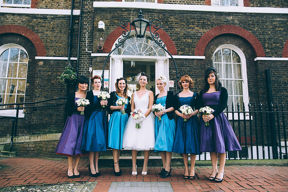 Friendship inspired wedding day // 50's style lace wedding dress // London wedding // Samuel Docker Photography