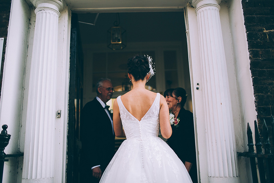 Friendship inspired wedding day // 50's style lace wedding dress // London wedding // Samuel Docker Photography