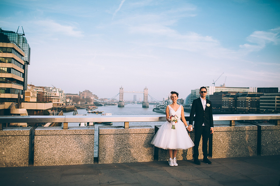 Friendship inspired wedding day // 50's style lace wedding dress // London wedding // Samuel Docker Photography