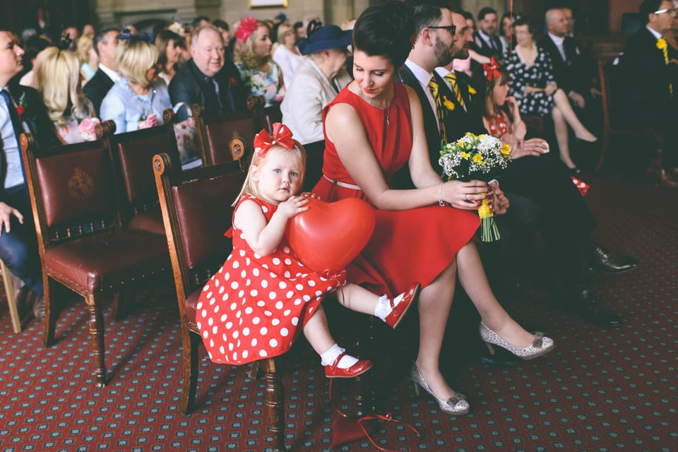 Polka dot red and yellow wedding 2