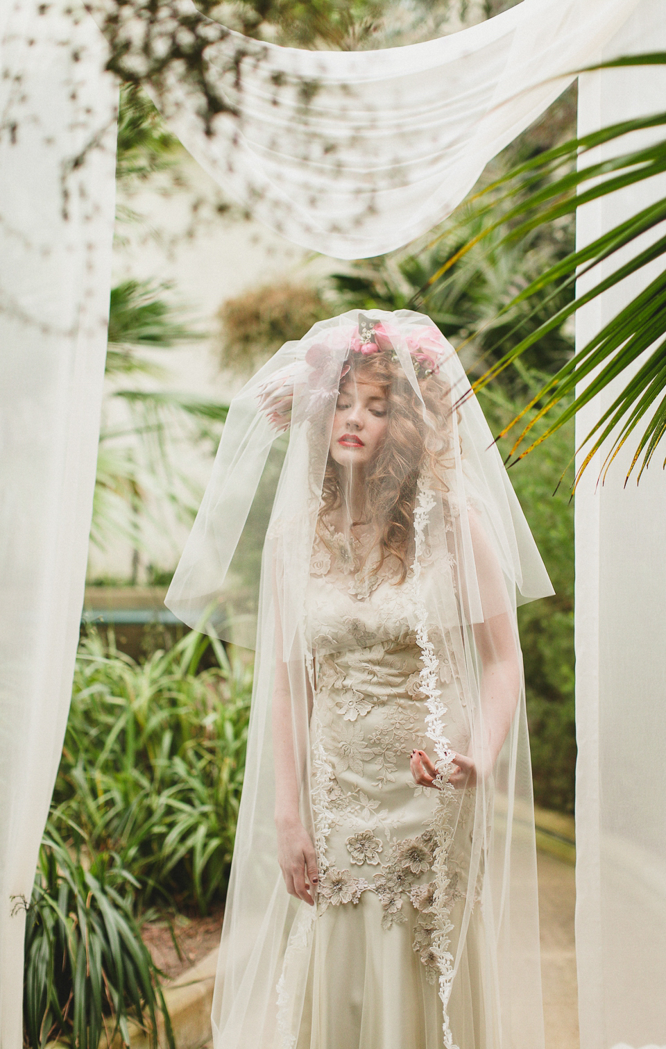 Boho Wedding Veil | Ivory Tulle Veil | Claire Pettibone