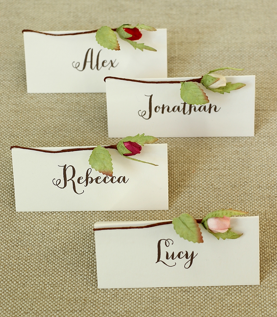 PAPER TREE paper rosebud place cards