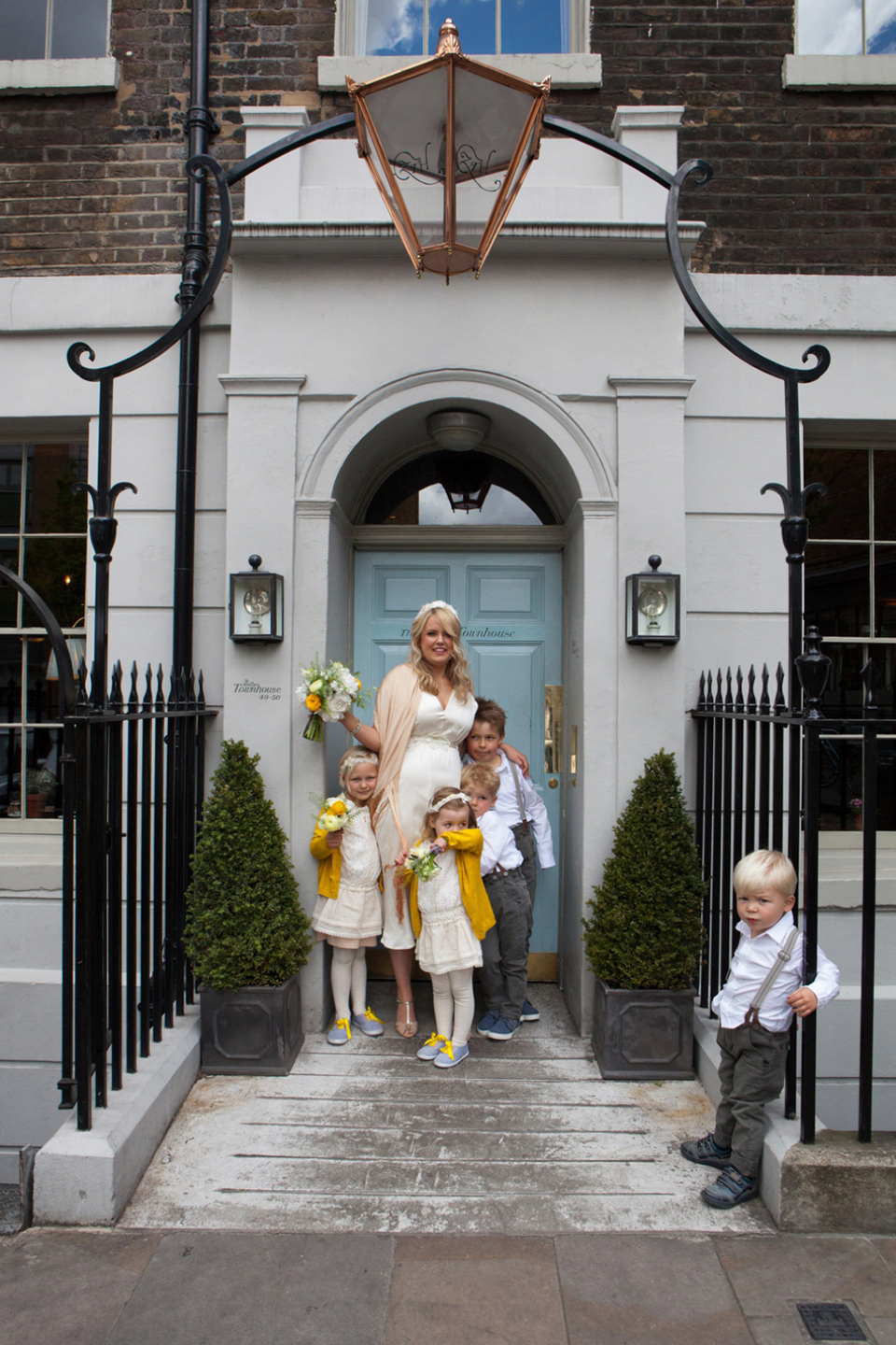 Spring yellow wedding, Minna wedding dress, London bride, Canal Museum wedding venue