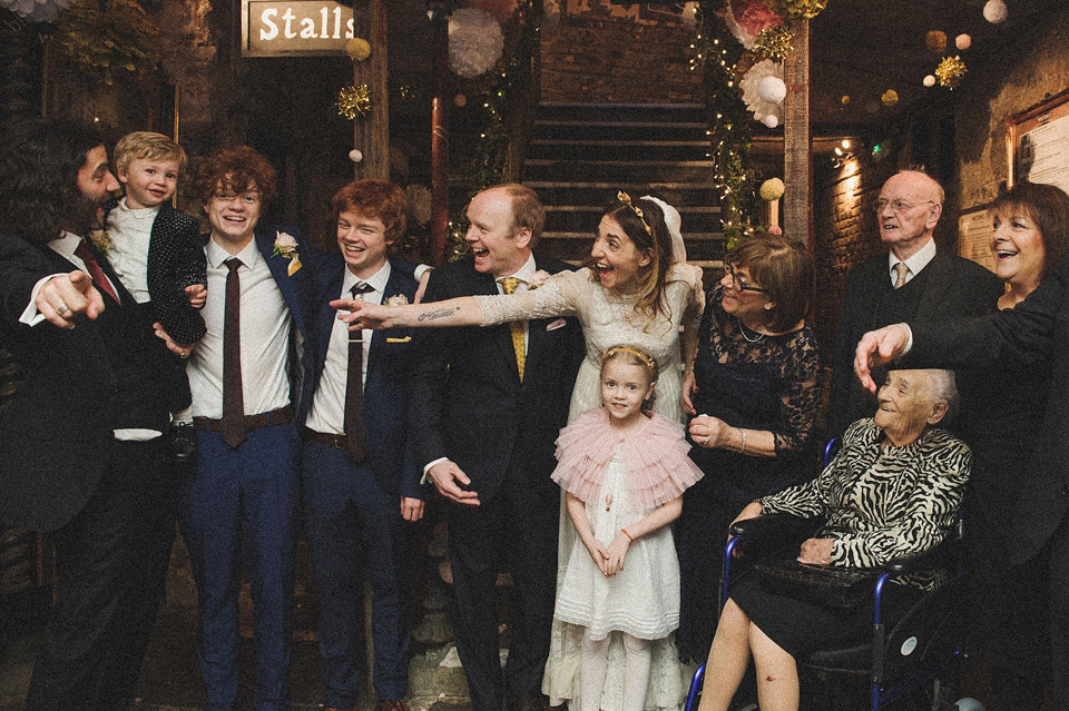 Clara Francis + Jason Watkins wedding, Wiltons Music Hall, London