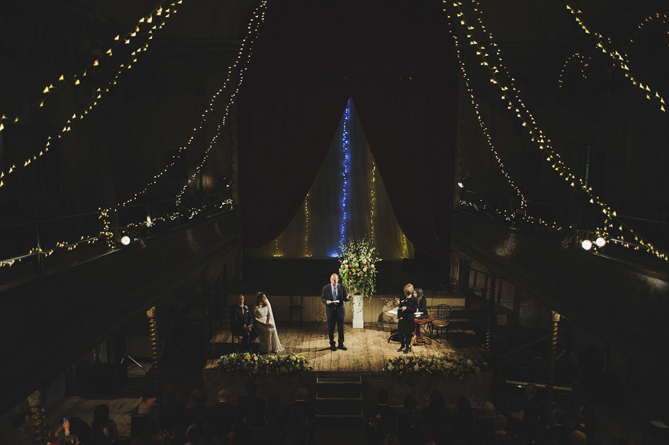 Clara Francis + Jason Watkins wedding, Wiltons Music Hall, London