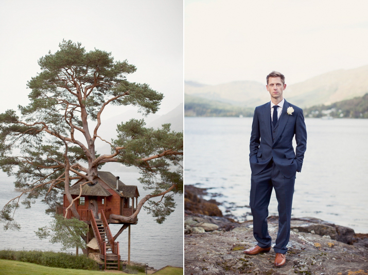 1950s style tulle wedding dress, Scottish lakeside wedding, Scottish wedding, Craig & Eva Sanders Photography