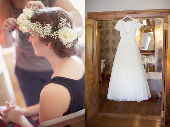 1950s style tulle wedding dress, Scottish lakeside wedding, Scottish wedding, Craig & Eva Sanders Photography