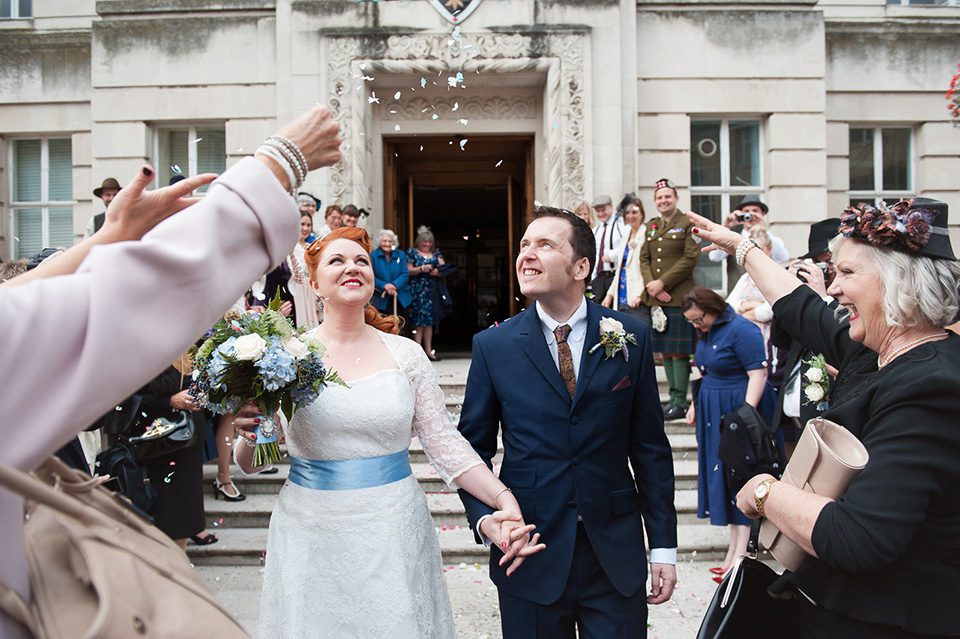 pale blue wedding, 1940s inspired wedding, vintage wedding, Fiona Kelly Photography