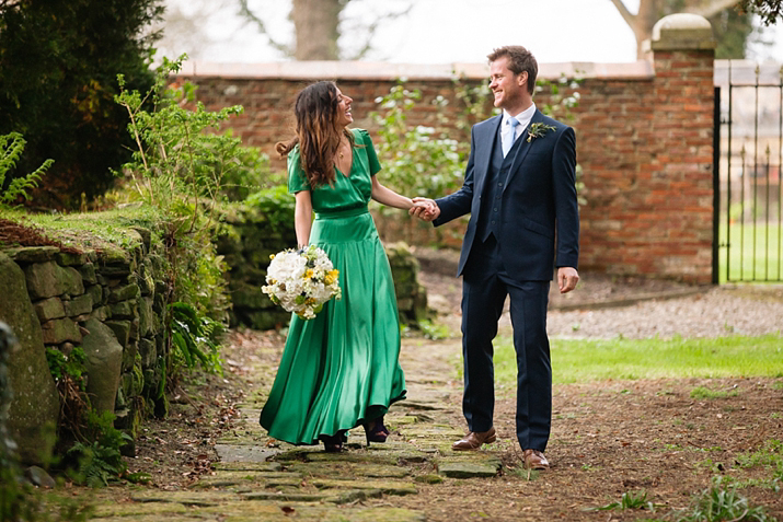 An Emerald Green, Vintage Dior Gown And Gold Jacket For an Intimate ...