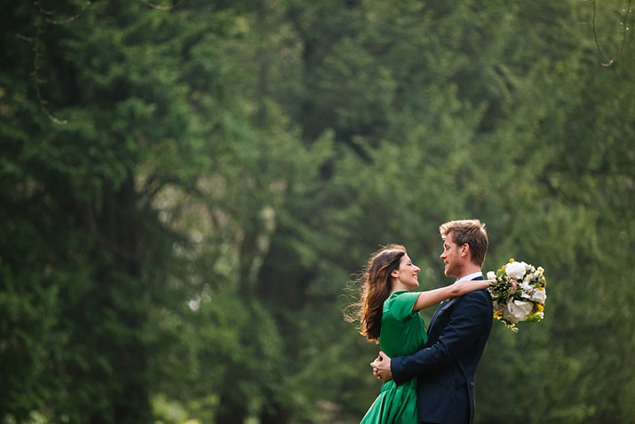 emerald green wedding dress, green wedding dress, purple wedding shoes, eshot hall, northumberland weddings, vanessa adams photography, green and gold wedding