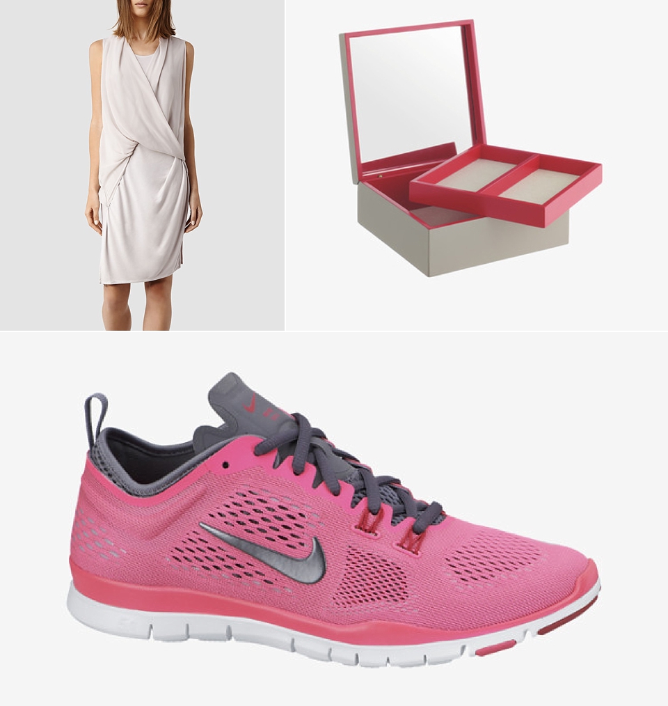 sport shoes and all saints dress