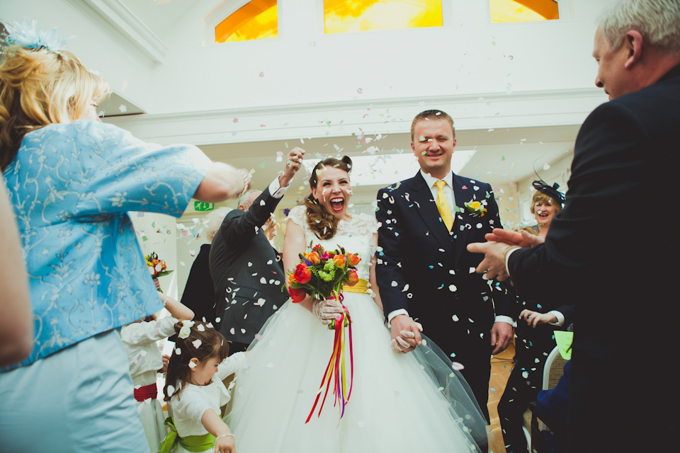 bright and colourful wedding, candy anthony, 50's style wedding, vintage wedding