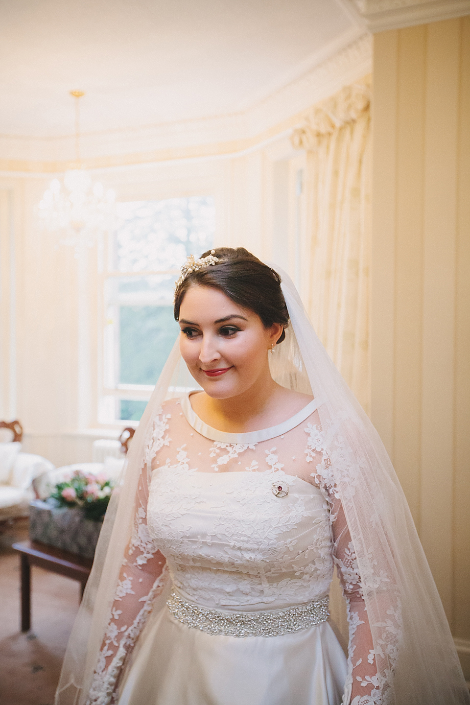 vintage winter wedding, ronald joyce wedding dress