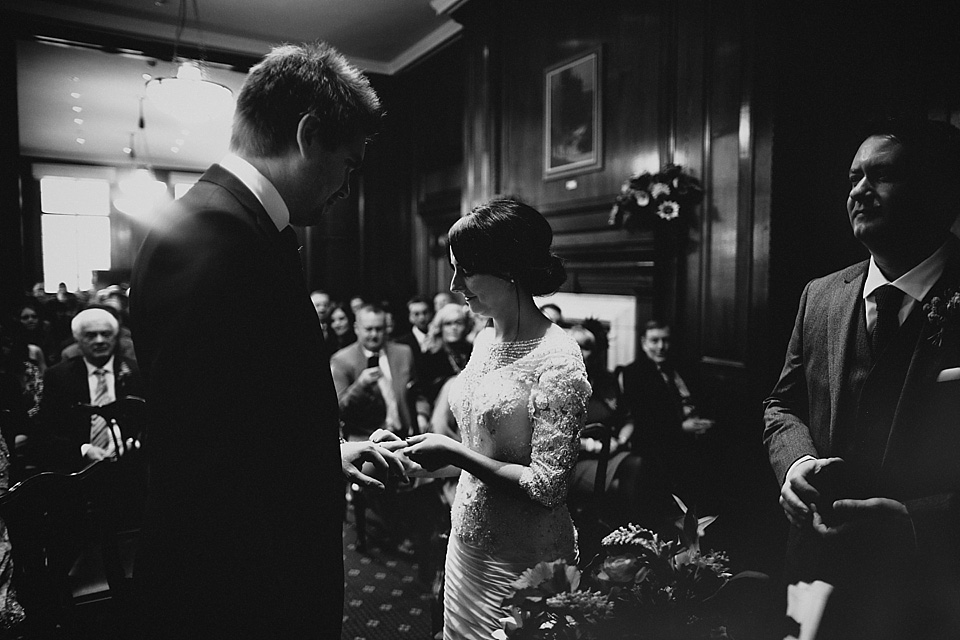 london pub wedding, ronald joyce wedding dress, claudia rose carter photography