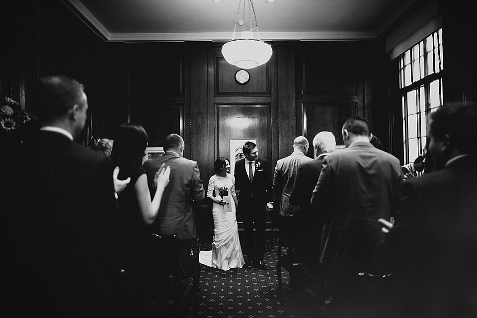 london pub wedding, ronald joyce wedding dress, claudia rose carter photography