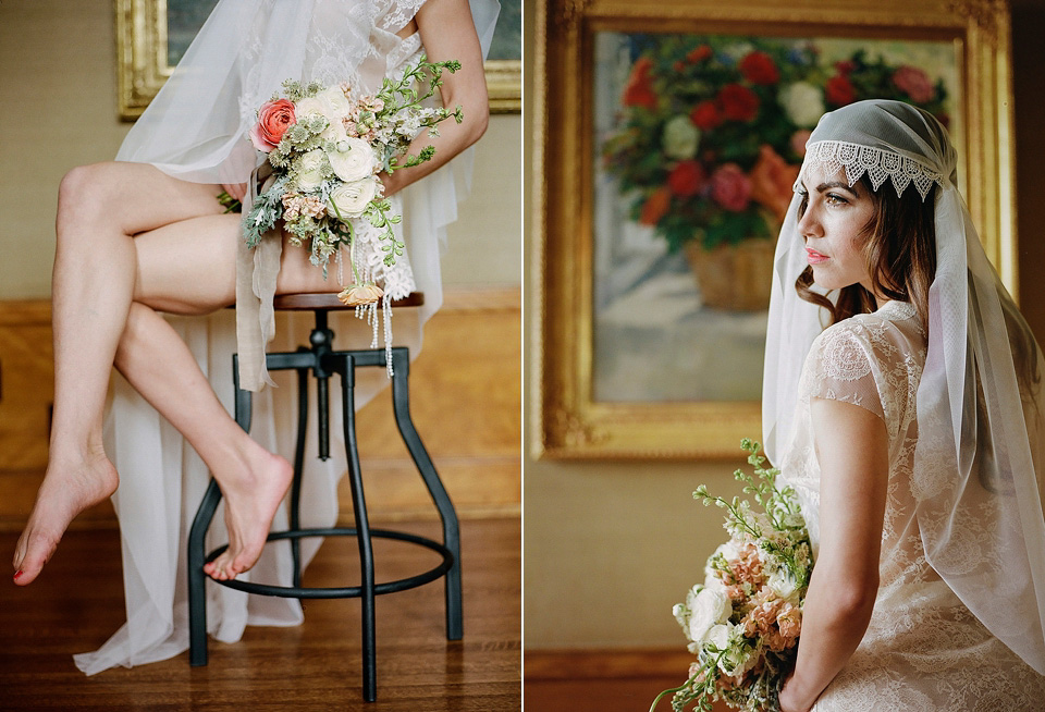 vintage inspired veils, juliet cap veil, danani, fleur delicate