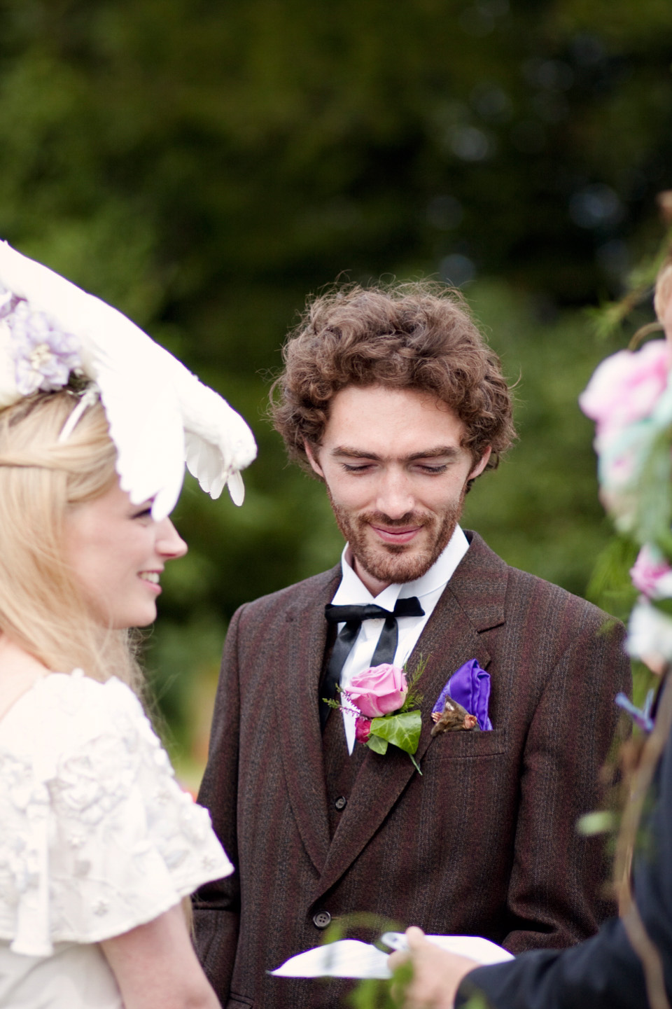 taxidermy headpiece, temperley bridal