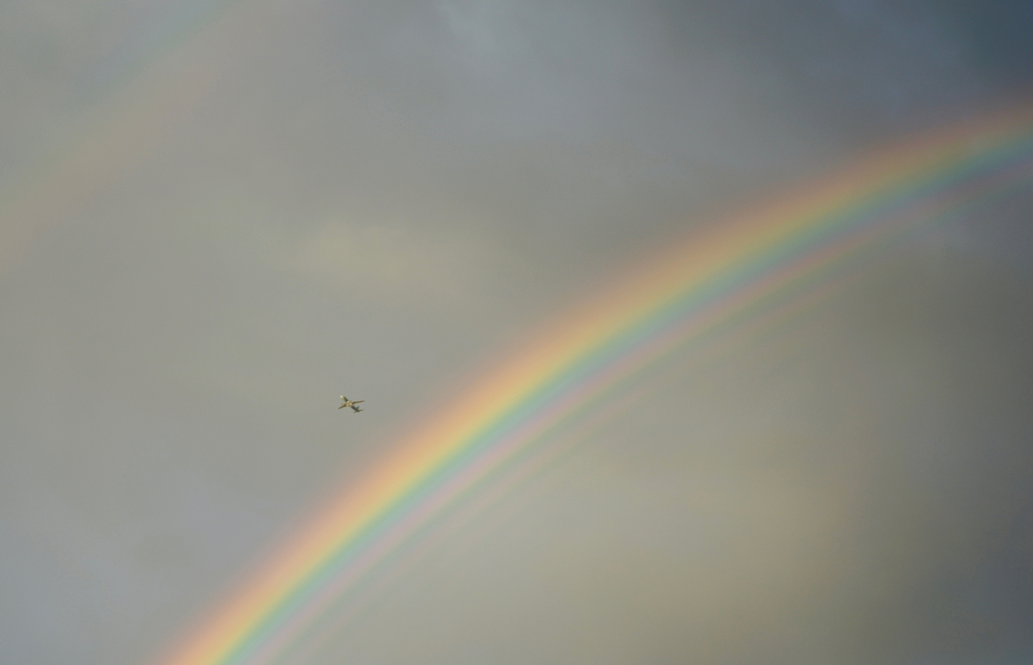 rainbow at the airport